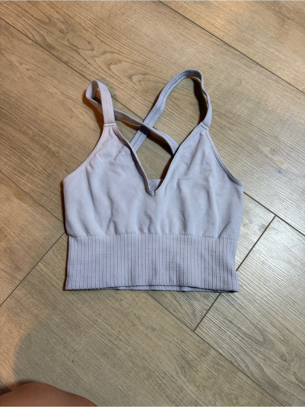 Free People Lavender Seamless Ribbed Crop Bralette Xs